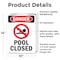 Signmission Pool Closed, 10 in W x Rectangle, Vinyl Decal OS-2PACK-DS-D-1014-V-1713 - alternate 2